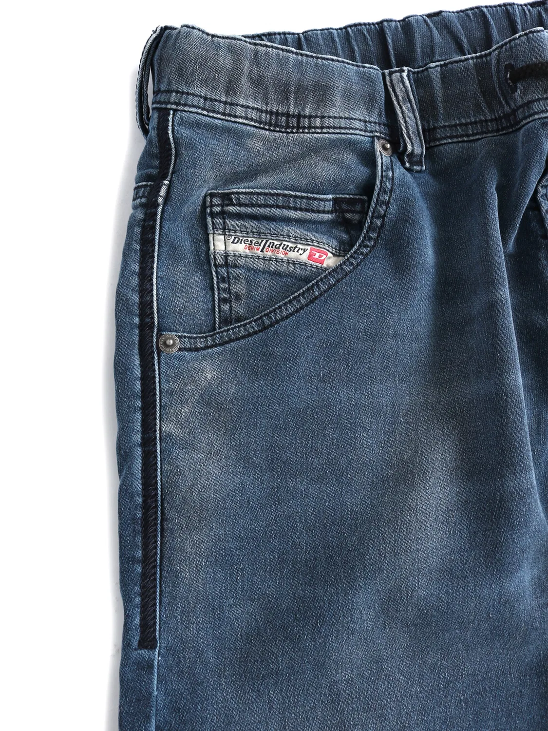 Джинсы Diesel Tapered Jeans 2030 D-KROOLEY JOGGJEANS Superstretch & Supersoft в дымчато-синем цвете — фото 4