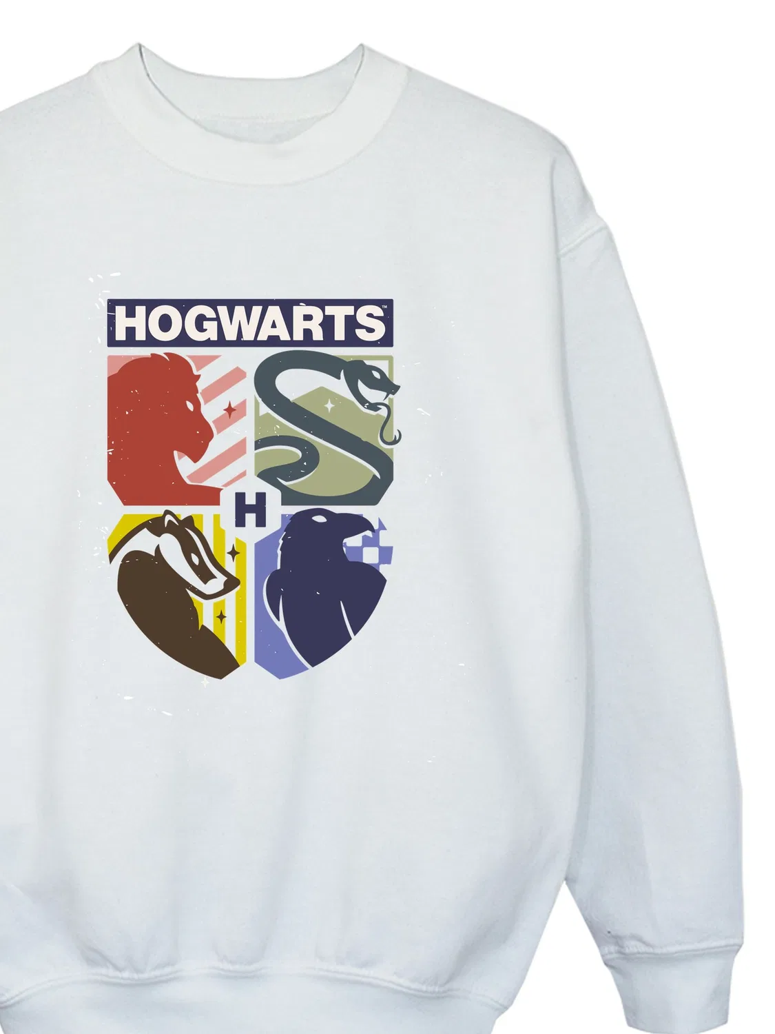 Свитшот с гербом Хогвартса Harry Potter Hogwarts Crest Sweat Top Brands In, белый — фото 4