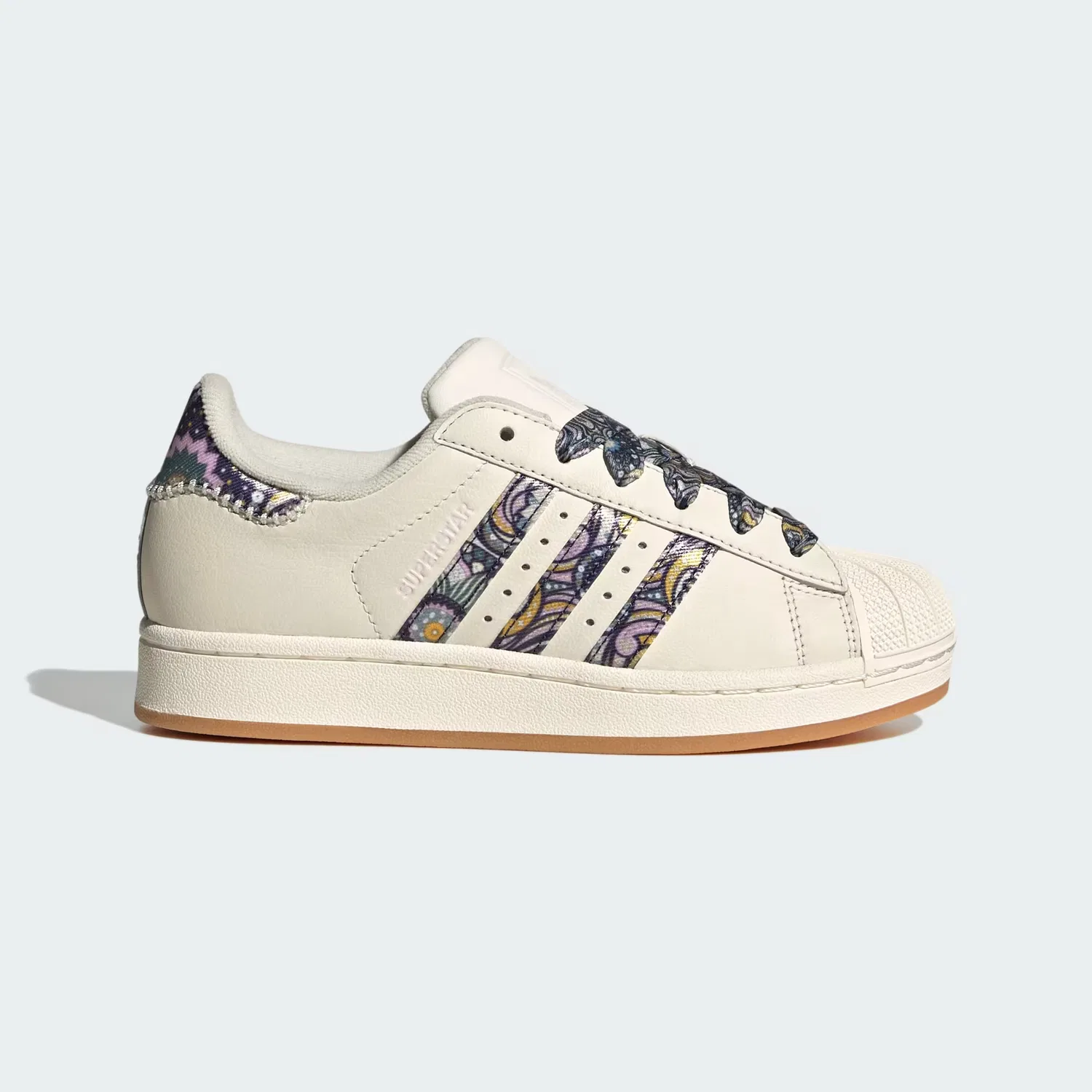 Детские кроссовки с принтом Sweet Issie Liberty London Superstar II Adidas Originals, белый/орхидея/коричневый