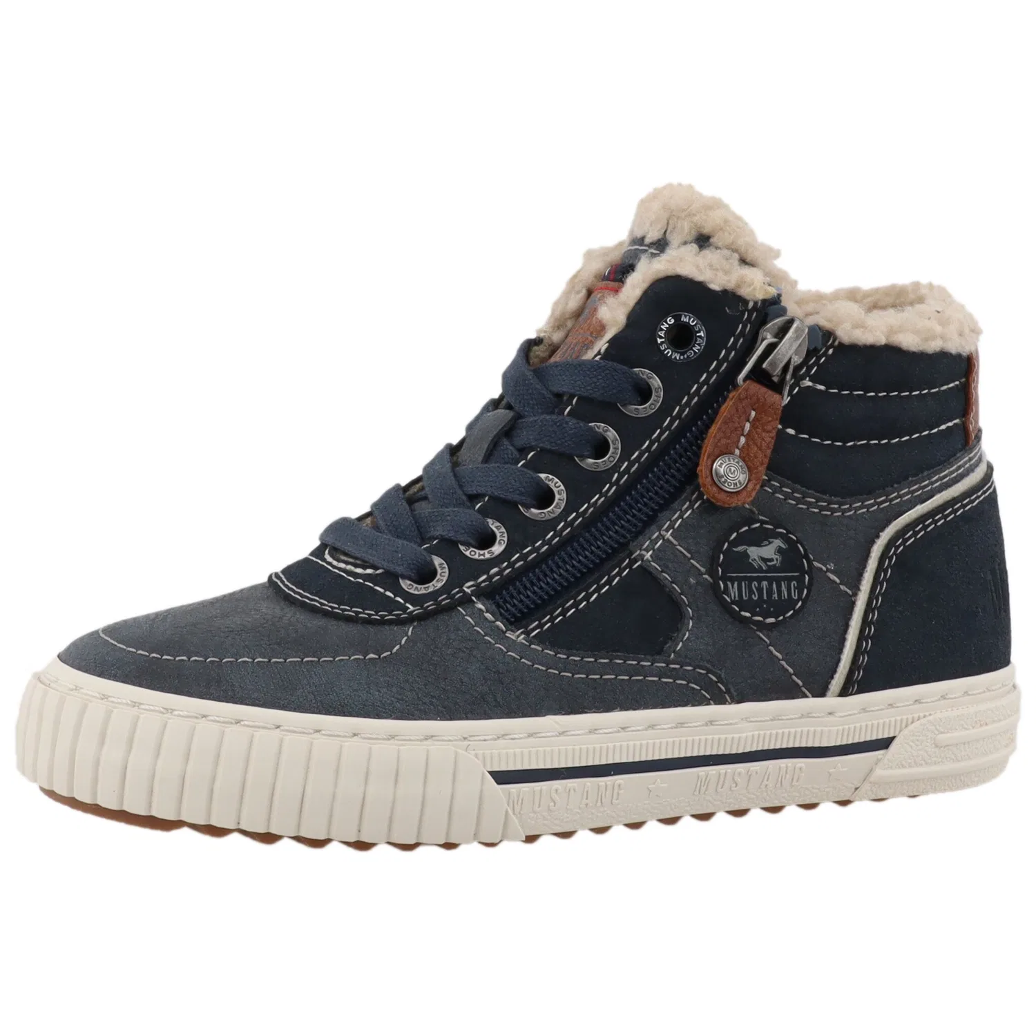 Детские высокие кроссовки на шнуровке Mustang Shoes, Navy