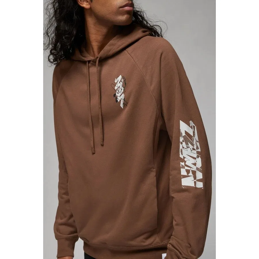 Мужской худи с капюшоном из флиса Jordan Jumpman Fleece Pullover Hoodie Nike, Коричневый — фото 3