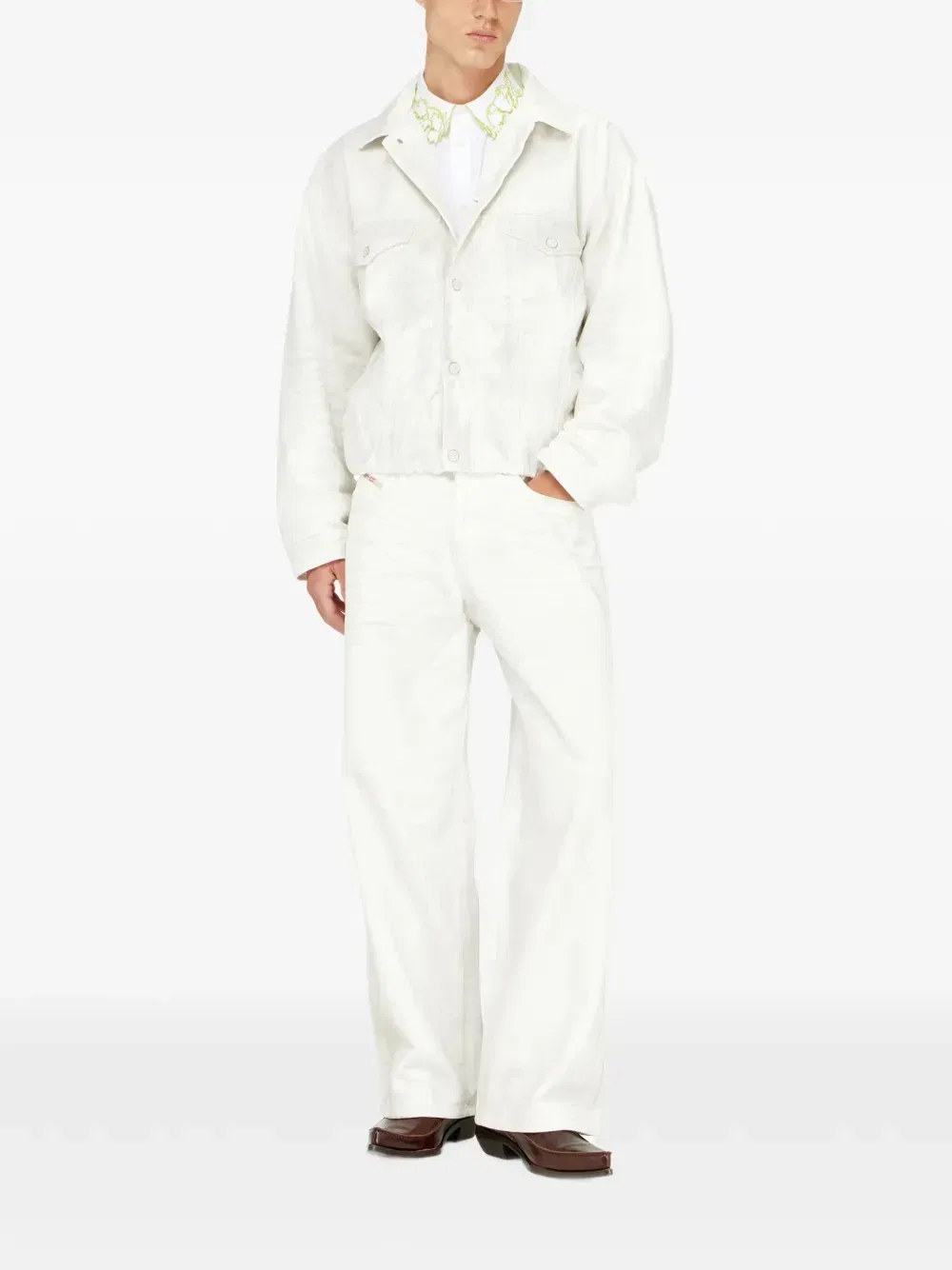 Свободные джинсы с высокой посадкой 1982 D-Hakou DIESEL, белый — фото 2