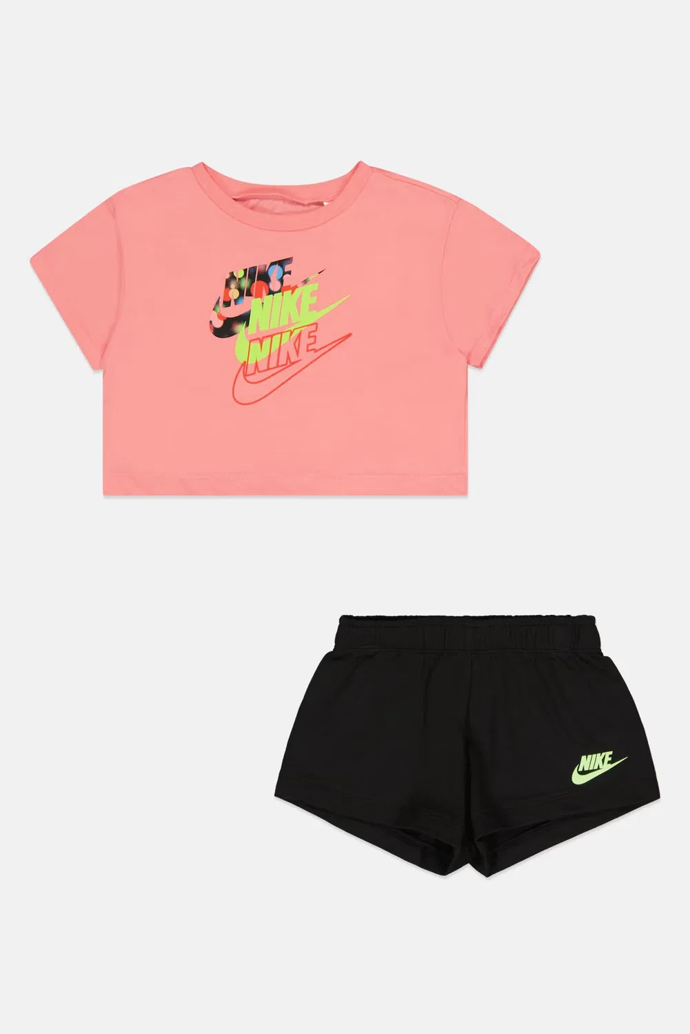Комплект футболка и шорты с коротким рукавом для девочек Nike, разноцветный — фото 3
