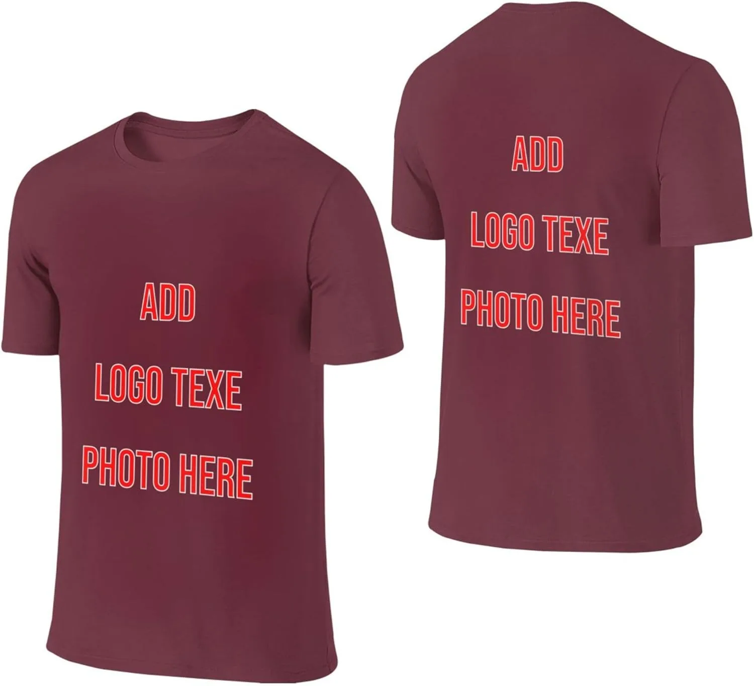 

Футболка с логотипом и текстом спереди и сзади, Cotton, Crew Neck