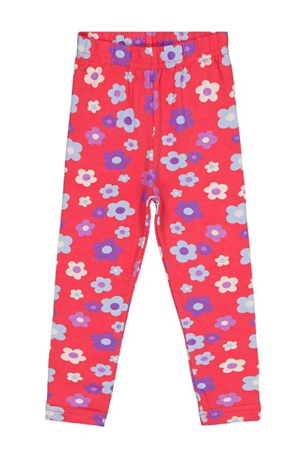 Детские леггинсы для девочек с принтом Big Flower Printed Civil Girls, Fuchsia