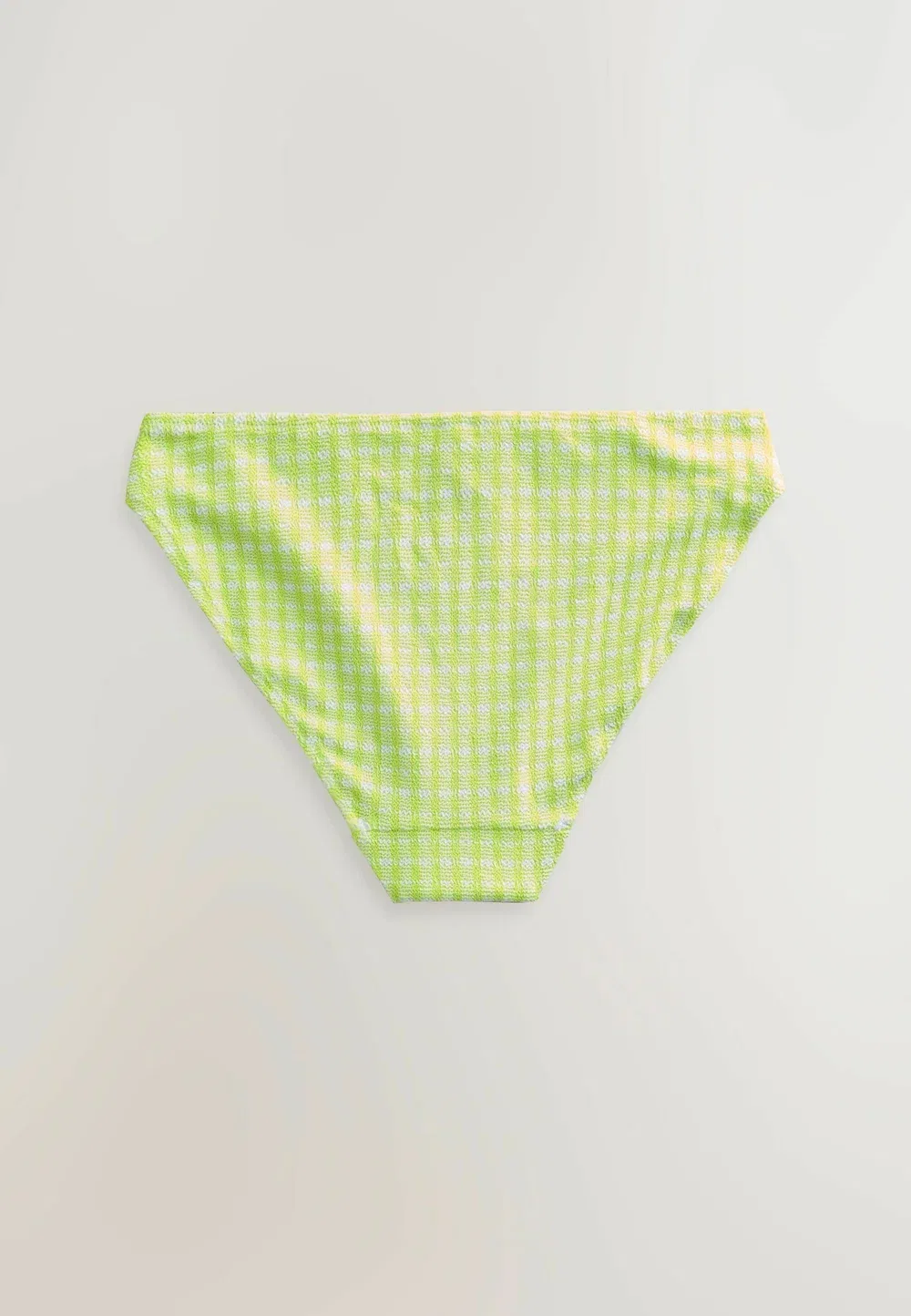 Плавки от бикини стандартного кроя с высоким вырезом Next, Lime Green Gingham Crinkle — фото 2