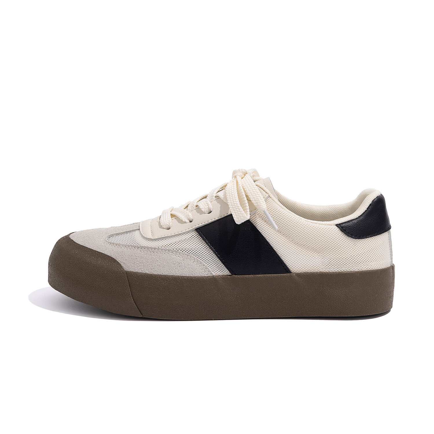 

Кроссовки HUANQIU Skateboarding Shoes Men Low-top Beige/Black, бежевый/черный