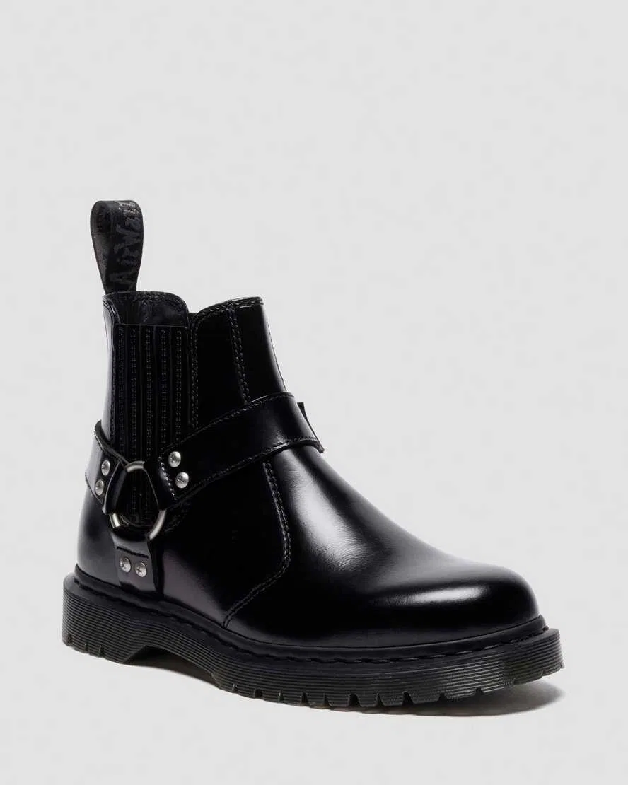 2976 Ботинки Челси из аналиновой кожи с ремешками Dr Martens, черный