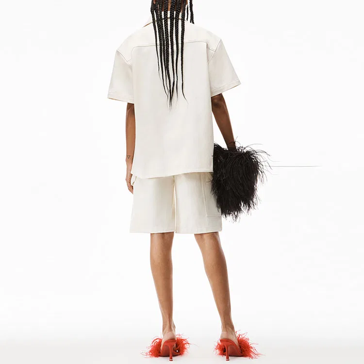 Женская рубашка с отложным воротником Alexander Wang, White — фото 4