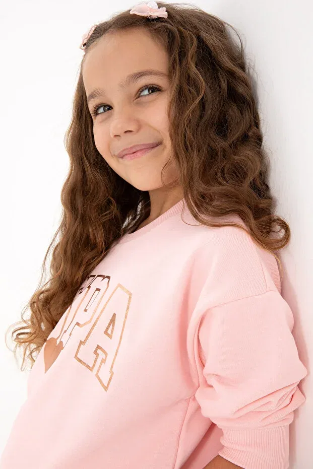 Детский спортивный костюм для девочек хлопковый U.S. Polo Assn., Light Pink — фото 3
