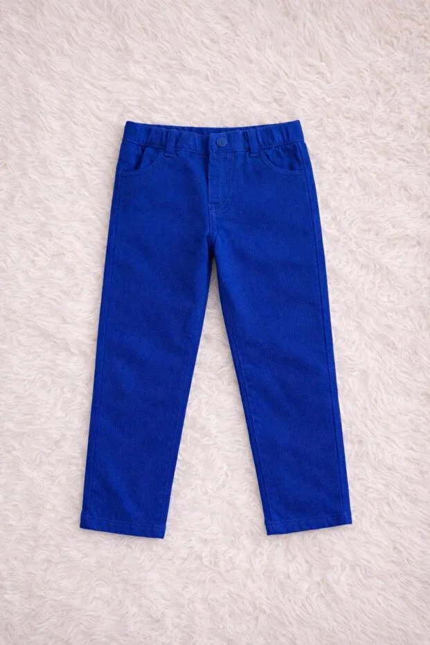 Детские брюки для девочек льняные Kuraff Giyim, Saks Blue