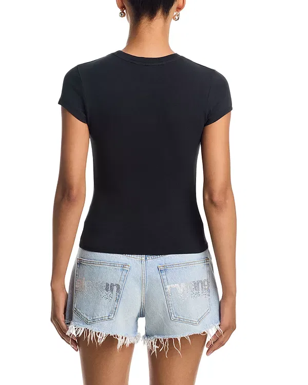 Женская футболка с принтом Fitted Logo Tee Alexander Wang, черный — фото 3