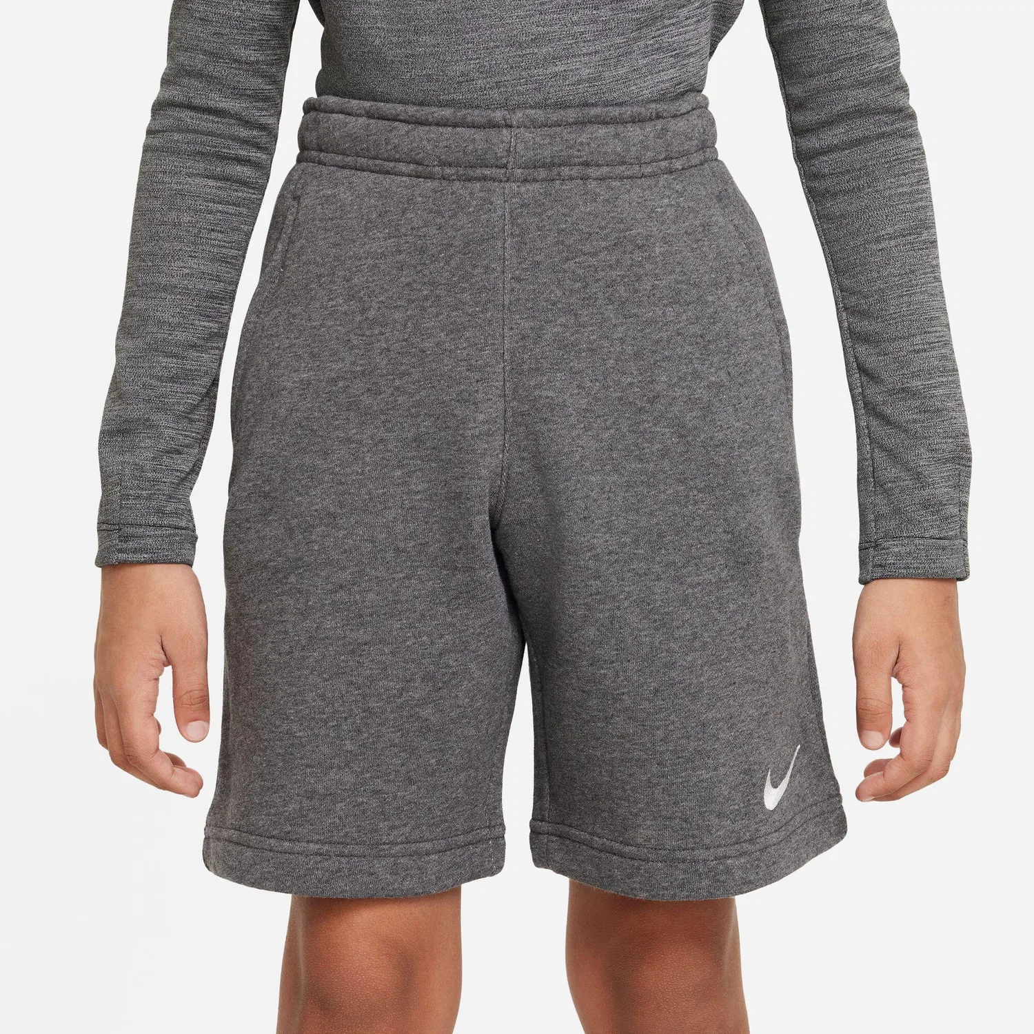 Детские спортивные шорты с утягивающим поясом Nike Fleece Park 20, Grau — фото 2