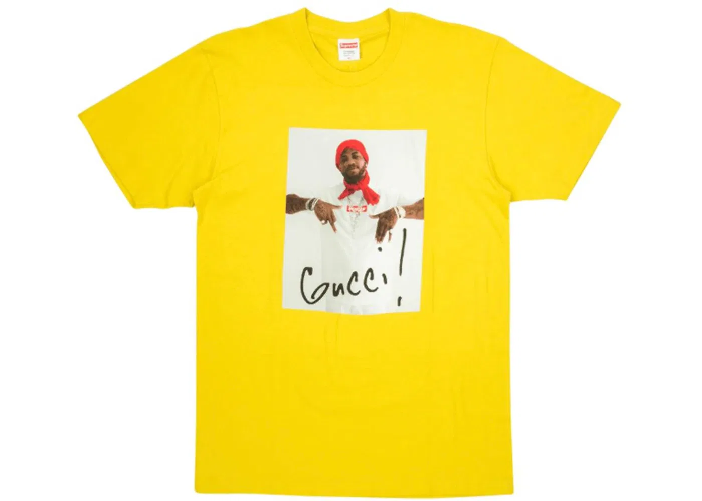 Мужская футболка с принтом Supreme Gucci Mane Tee, Yellow