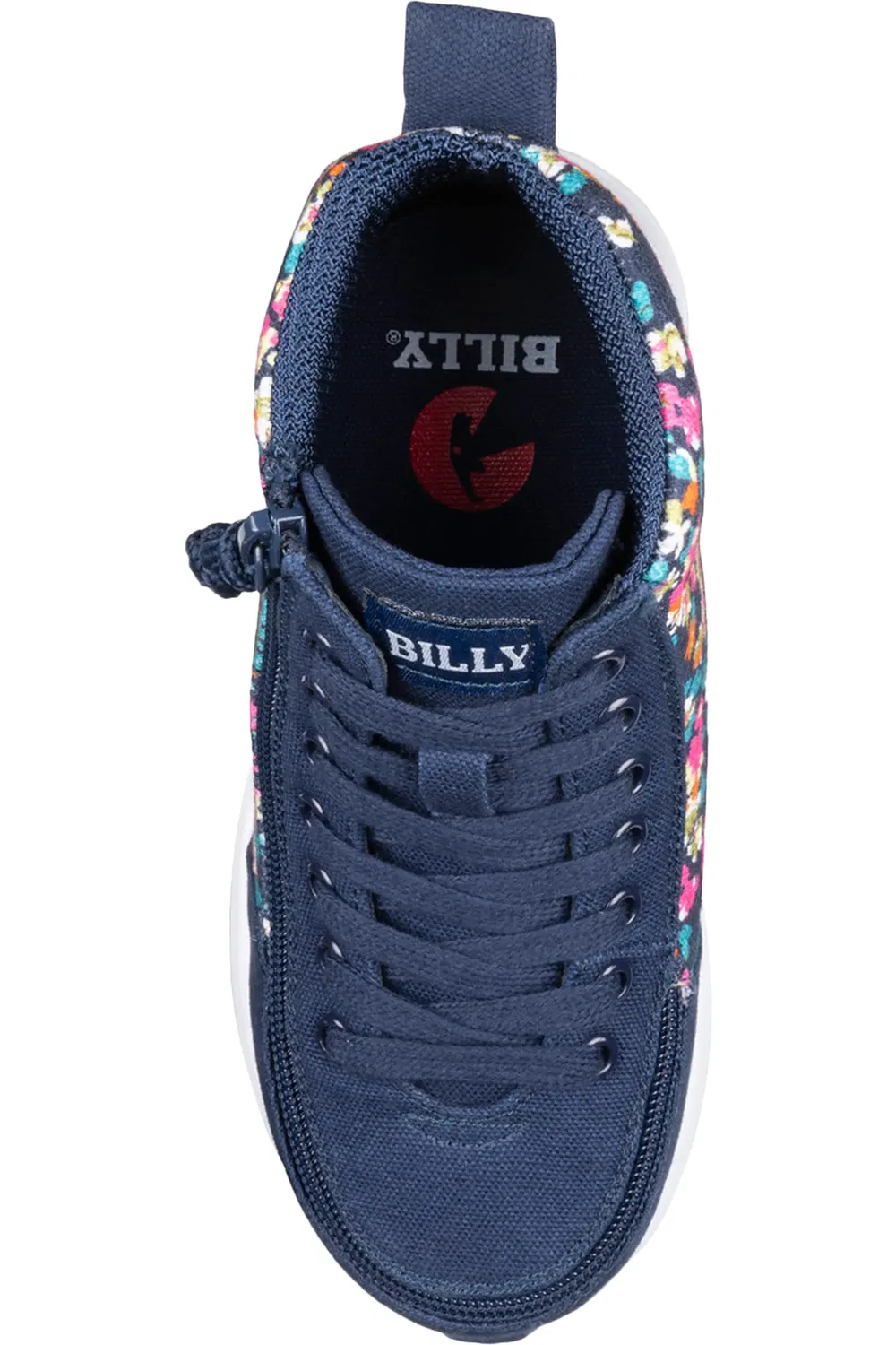 Кроссовки детские высокие на молнии Goat Classic BILLY Footwear, Navy Floral — фото 4