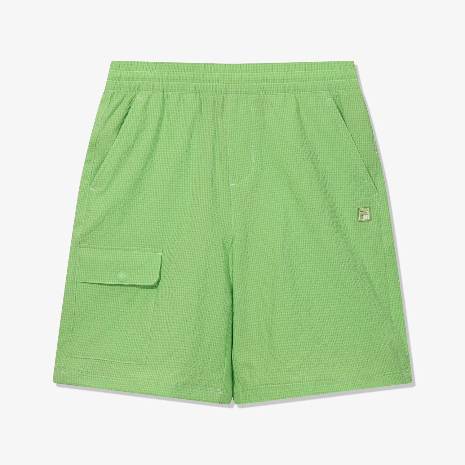 Детские шорты из сирсакера Nature, зелёные, от Fila Kids