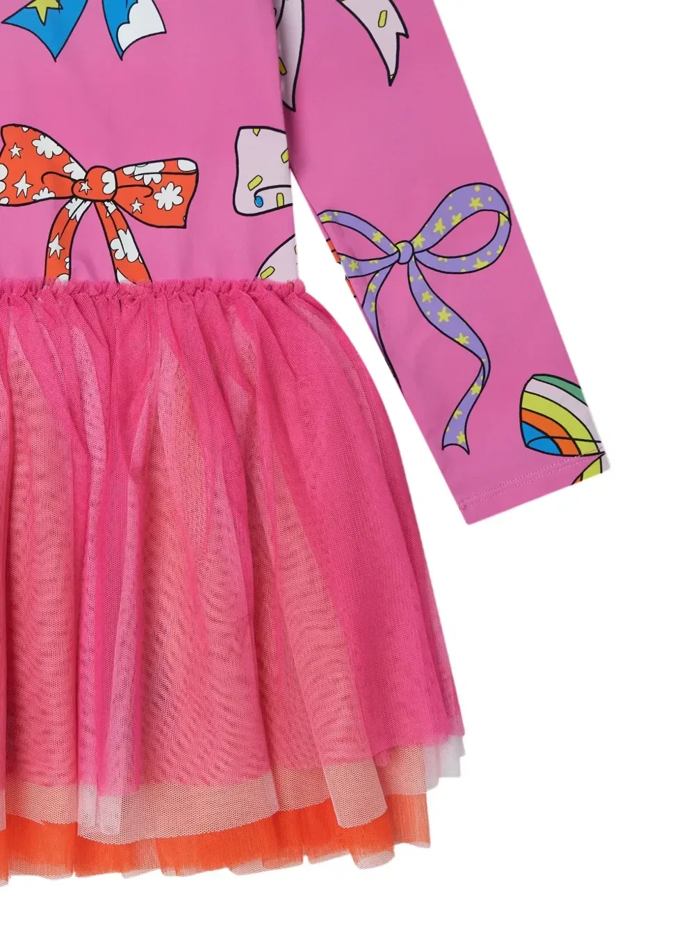 Платье с бантом и вставками Stella McCartney Kids, розовый — фото 4