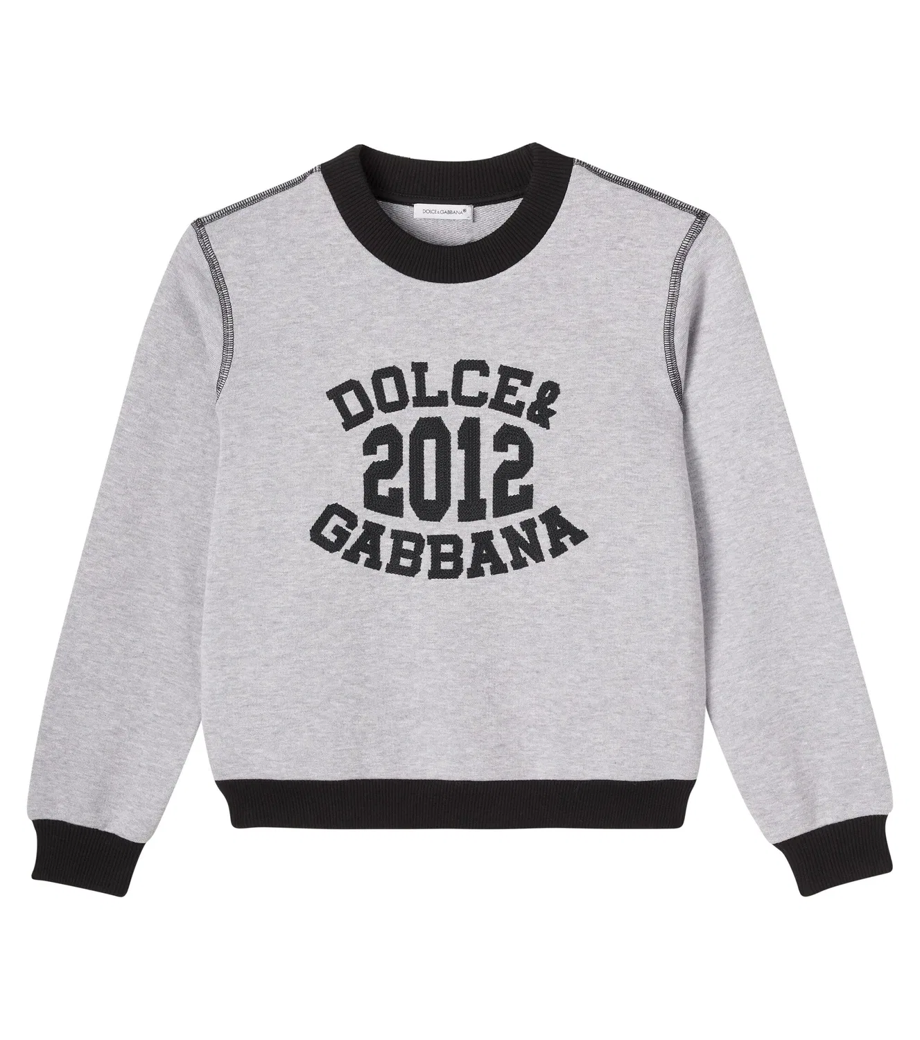 Свитшот хлопковый с логотипом Dolce&Gabbana Kids, серый