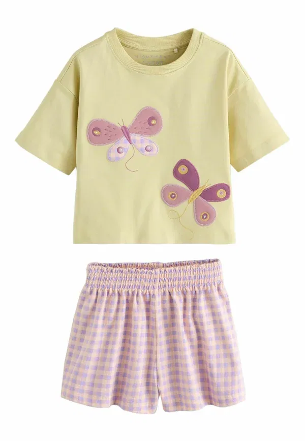 Пижамный комплект из хлопка, Regular fit - pastel applique short pyjamas 2 pack set, Next, pink, lilac, розовый/сиреневый — фото 3