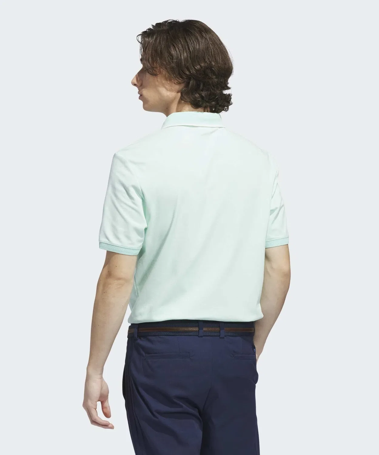 Мужская хлопковая футболка-поло с коротким рукавом и логотипом Original Golf Twisted Knit Adidas, Green — фото 2
