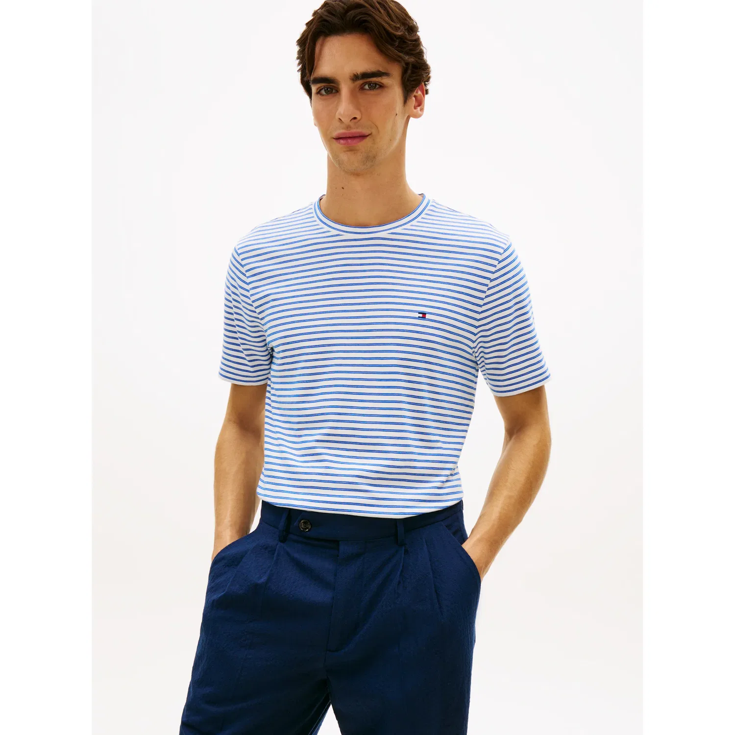 Мужская футболка в полоску Tommy Hilfiger, White/Regal Blue Stripe
