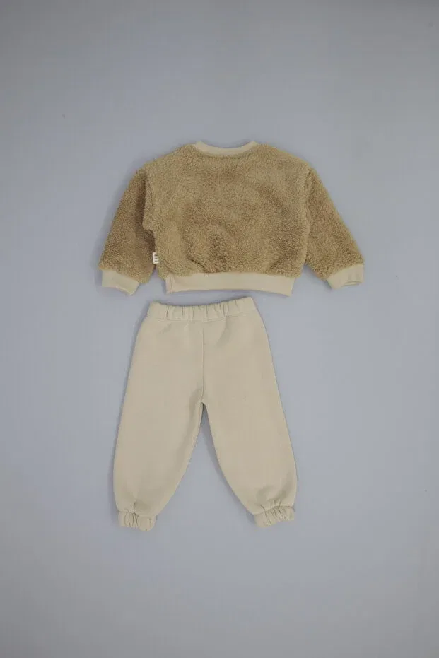 Детский комплект свитшота и штанов из плюшевой ткани Rg Kidsstore, Stone — фото 4