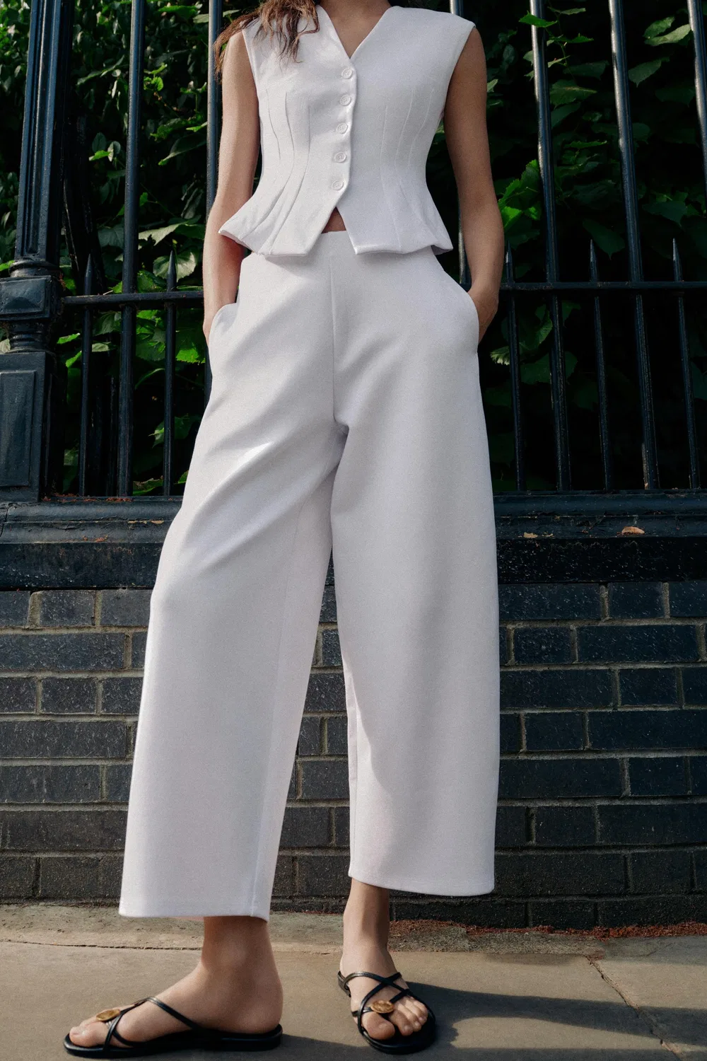 Брюки Balloon Interlock ZARA, White — фото 2