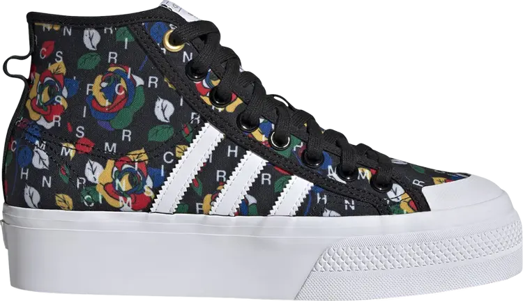 Кроссовки Adidas Rich Mnisi x Wmns Nizza Platform Mid 'Pop-Art Roses', черный