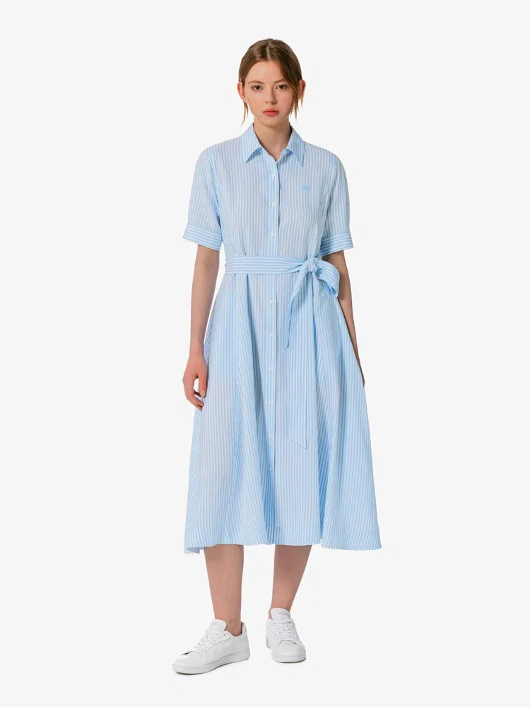 Платье-рубашка льняное LACOSTE Sky Blue