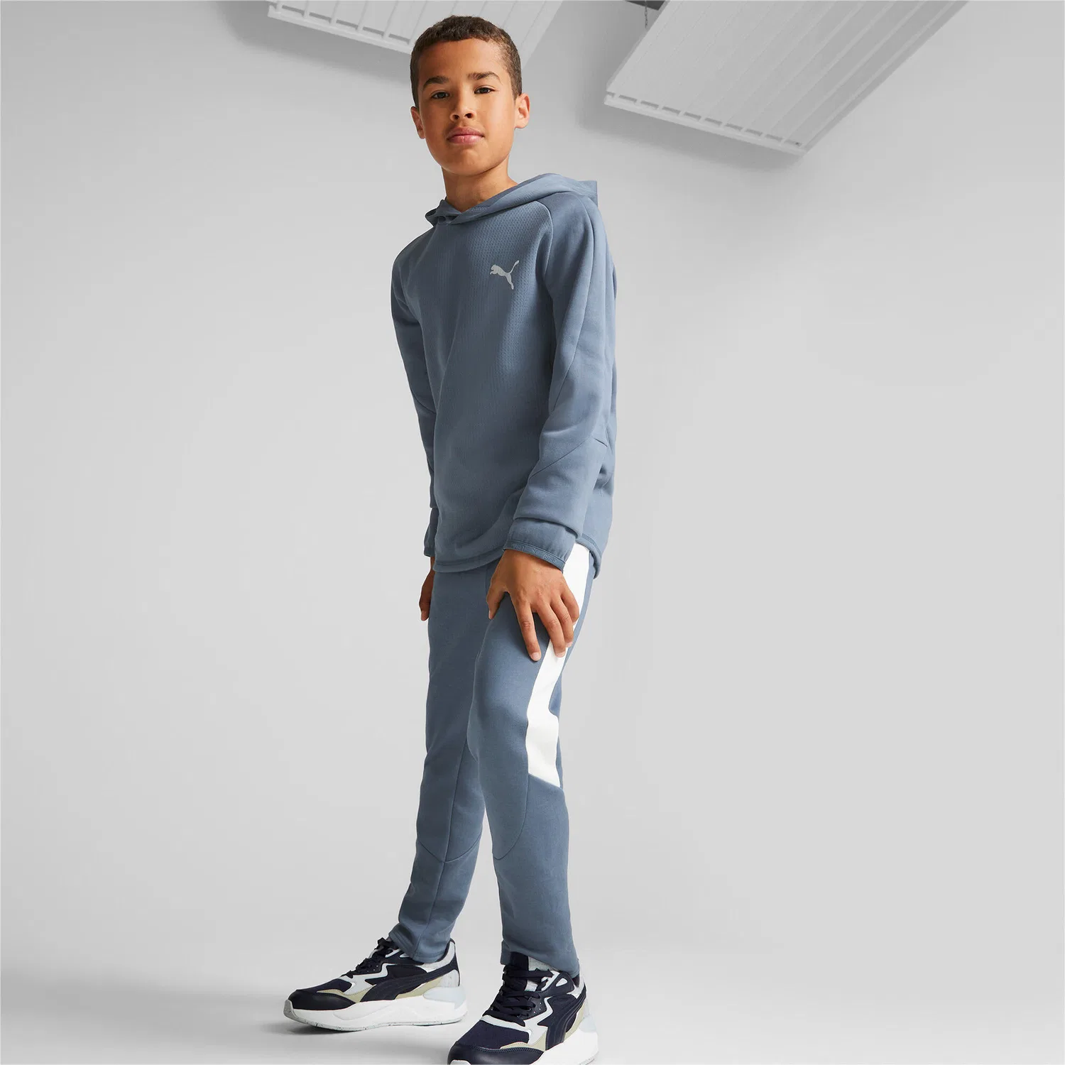 Детское худи с капюшоном Puma Evostripe, Blau — фото 3