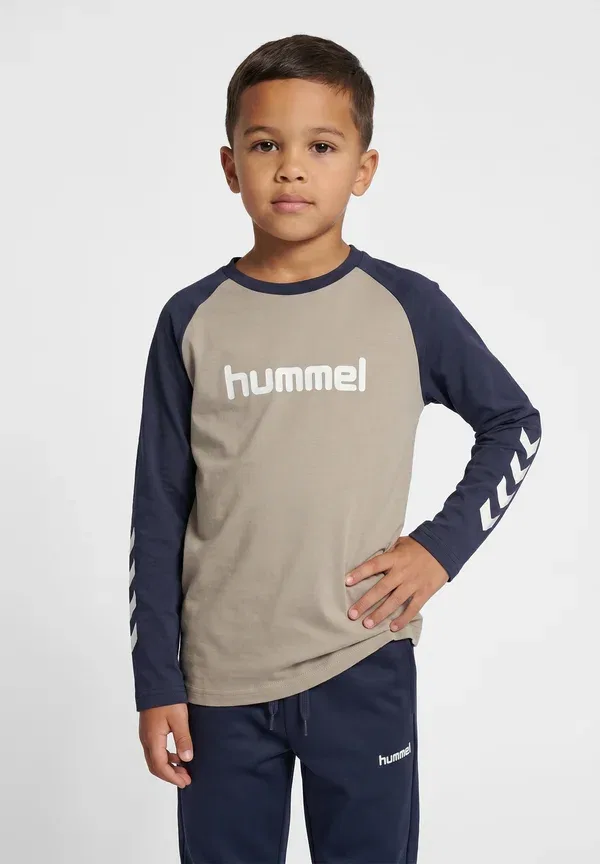Унисекс - футболка с длинными рукавами Hummel, хаки