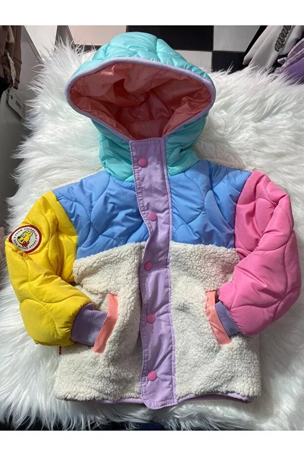 Детское пальто для девочек плюшевое Mayakids, Multicolor