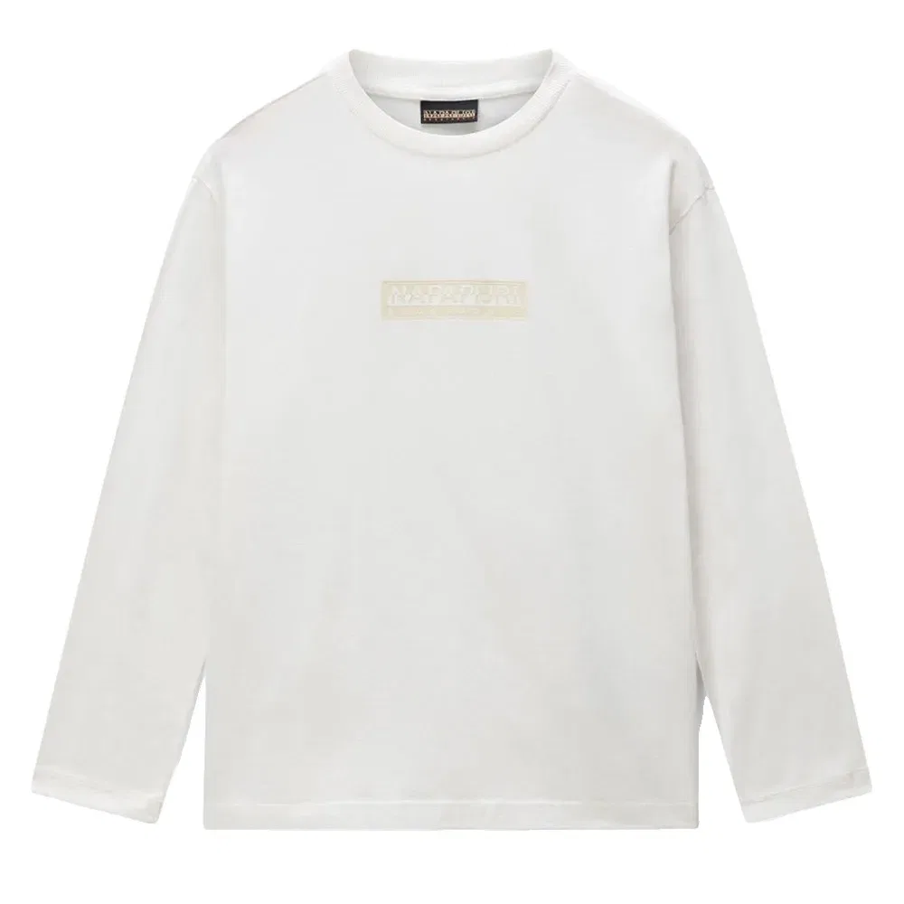 Детская футболка с длинным рукавом с принтом Napapijri New Box Logo, White — фото 3