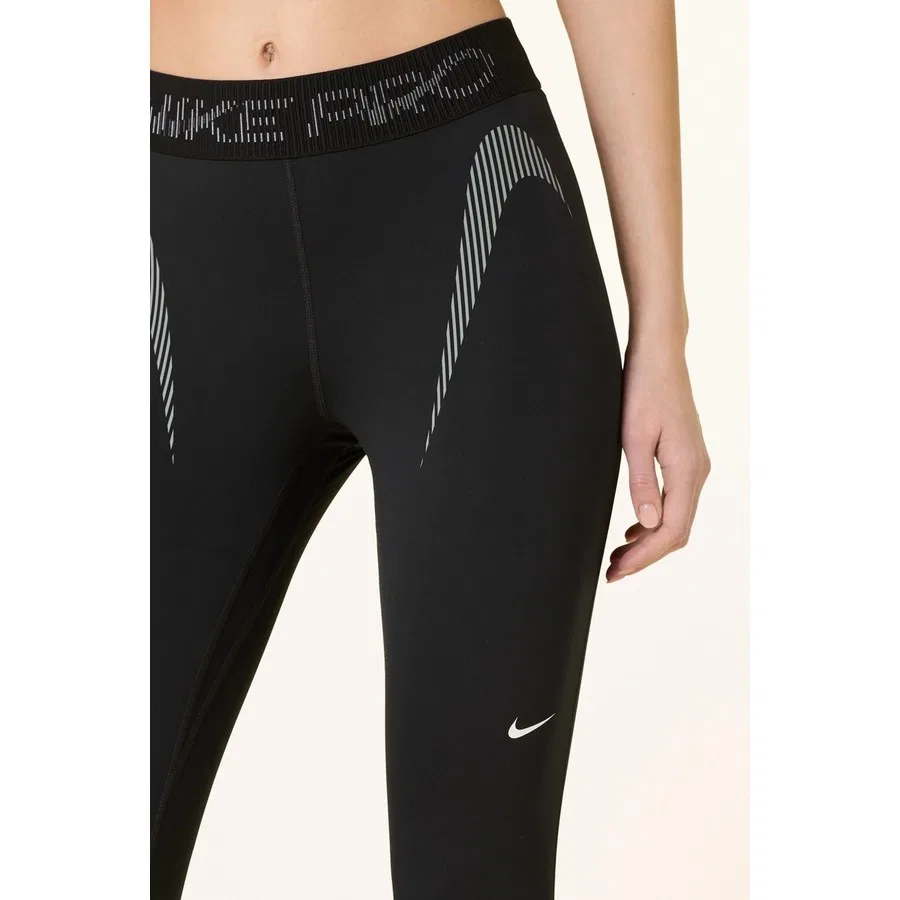 Леггинсы спортивные с сетчатыми вставками Nike Pro Dri-FIT MR 7/8 Tight, Черный — фото 4