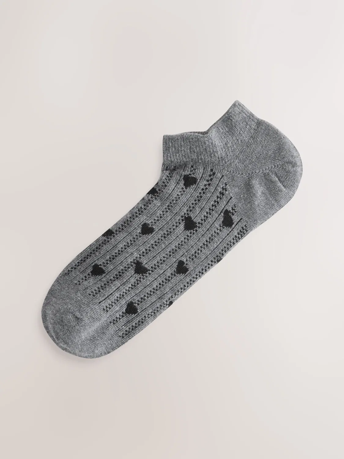 Носки Monochrome Textured Heart Pattern Trainer Socks 4 Pack Next, Monochrome — фото 4