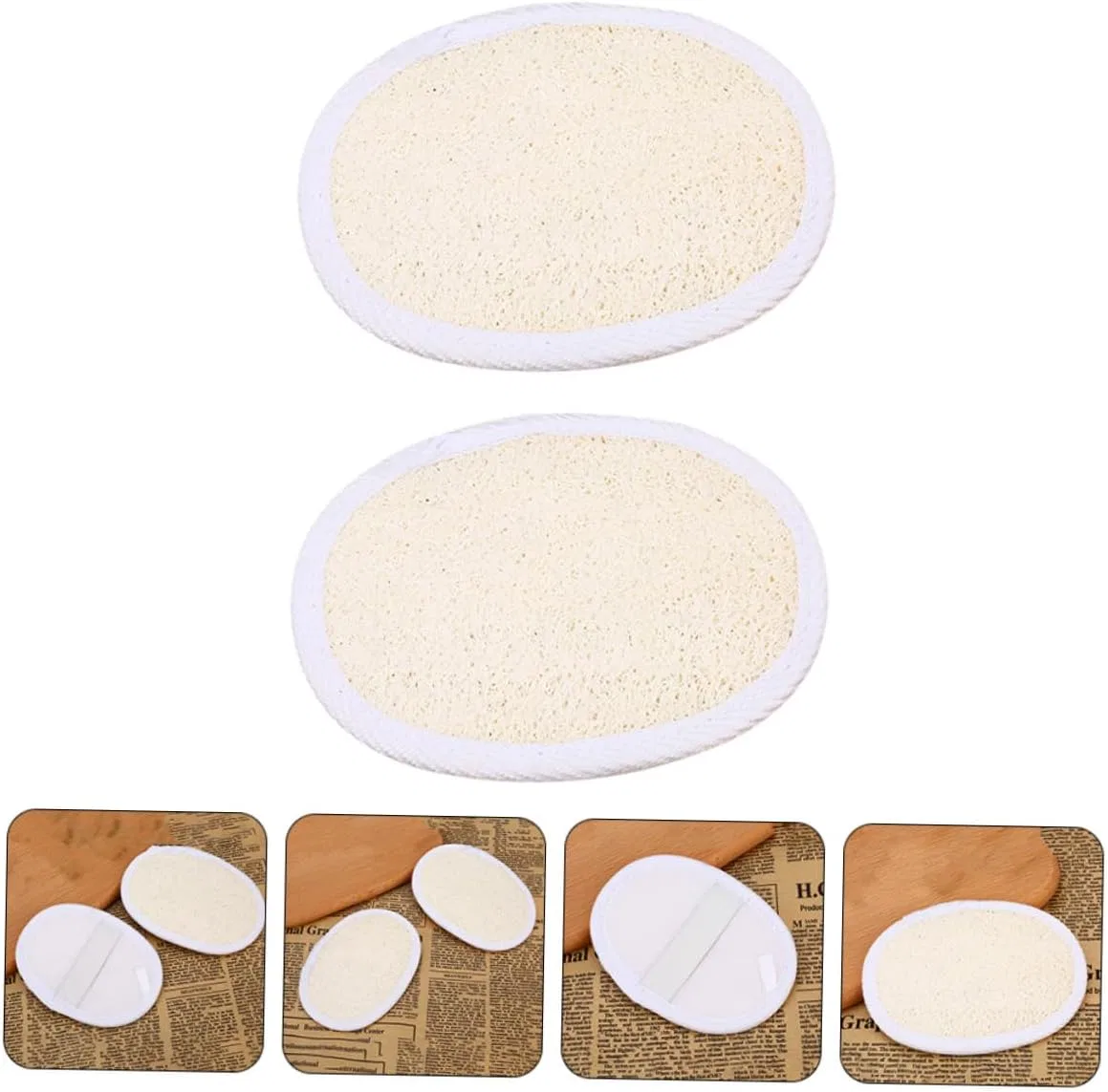 Спонжи для эксфолиации Beavorty, 3 шт, 12x9x1.5 см, Beige — фото 2
