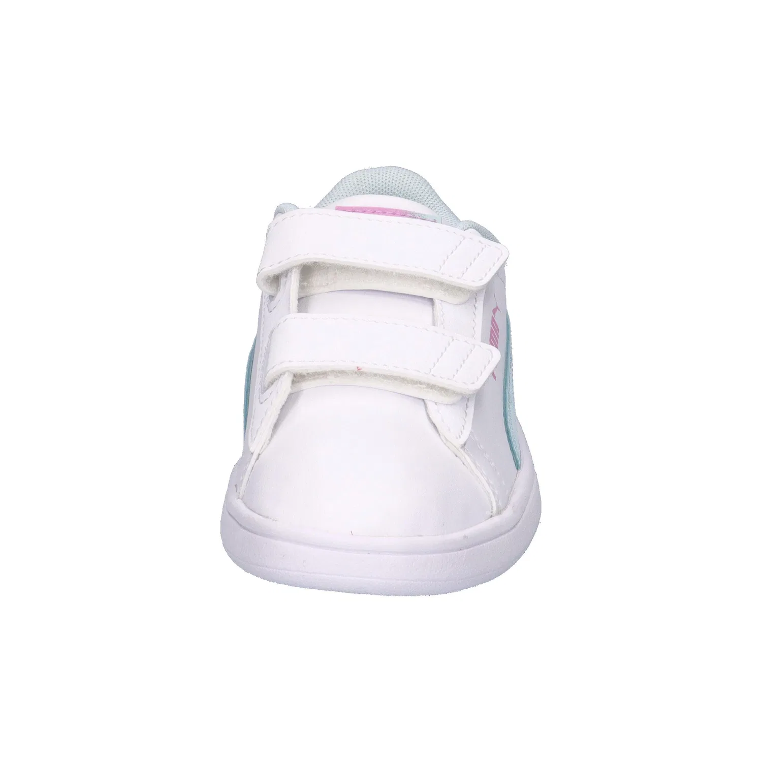 Детские кроссовки для девочек с принтом Smash 3.0 Faded Glow V PS Puma, Weiss Pastellblau Magentapink — фото 3