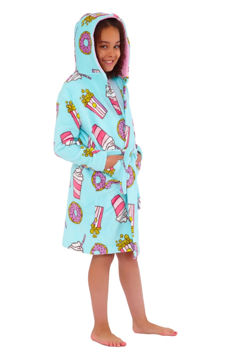 Детский флисовый халат Sleepover Cozy N Dozy, Aqua — фото 3