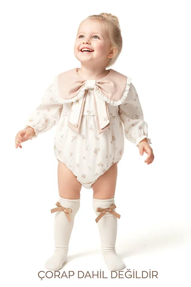 Детское боди-комбинезон для девочек с принтом Baby Animals, Light Brown