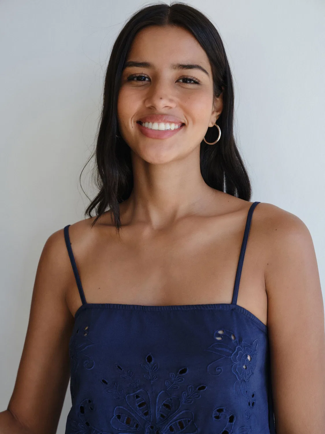 Топ Broderie Sleeveless Bandana Cami Next, темно-синий — фото 2