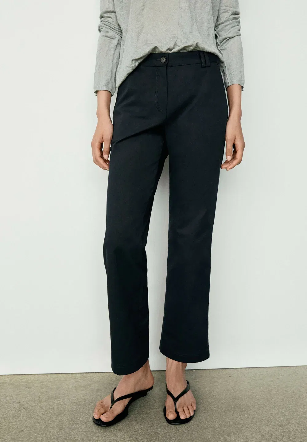 Брюки-Клеш из эластичной хлопковой смеси Massimo Dutti, Dark Blue