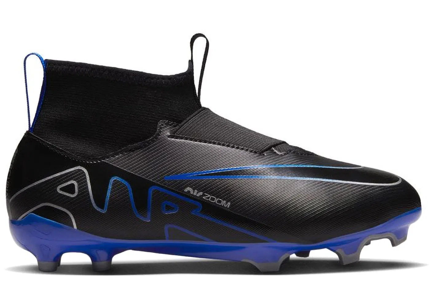 Детские бутсы Nike Zoom Mercurial Superfly 9 Academy FG/MG, Black/Hyper Royal/Chrome