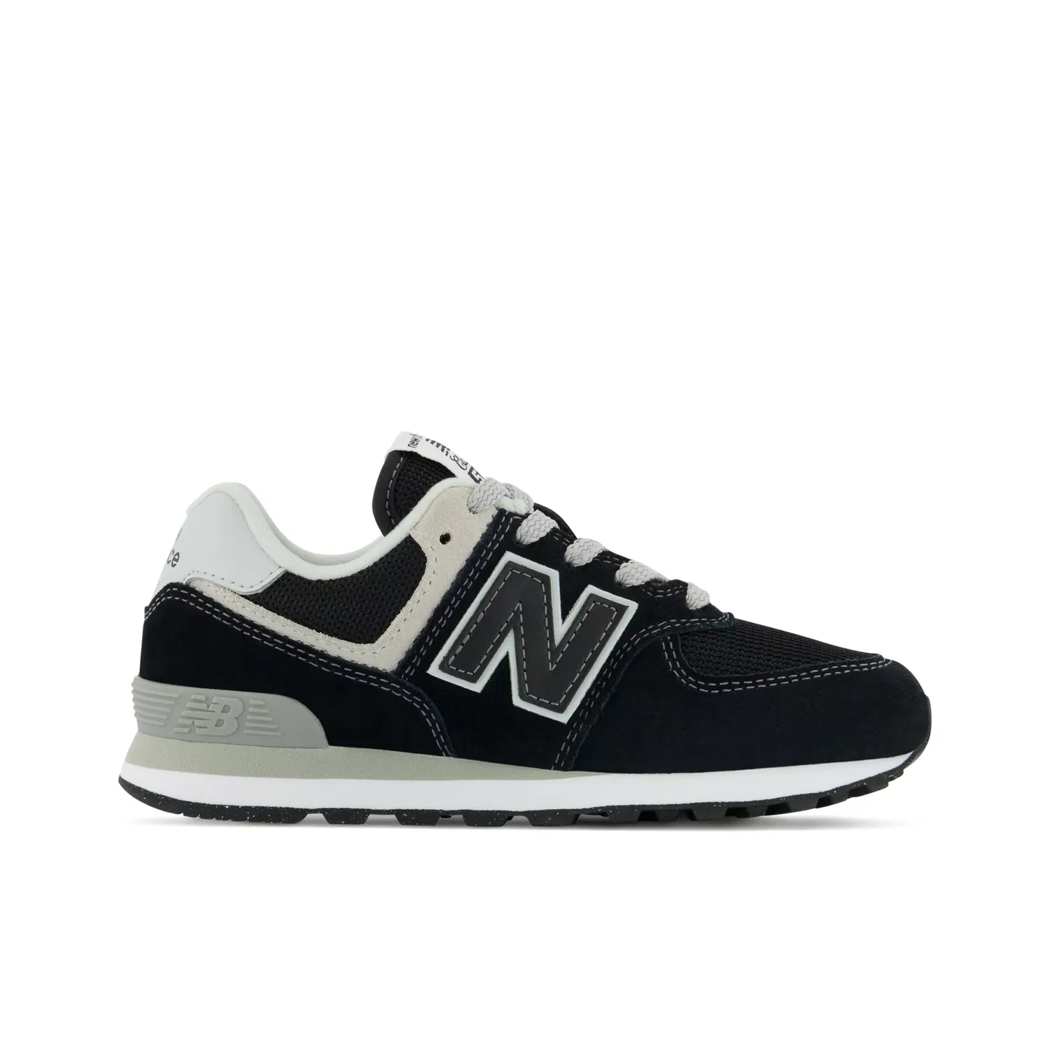 Детские кроссовки на шнуровке 574 Core New Balance, Black With White