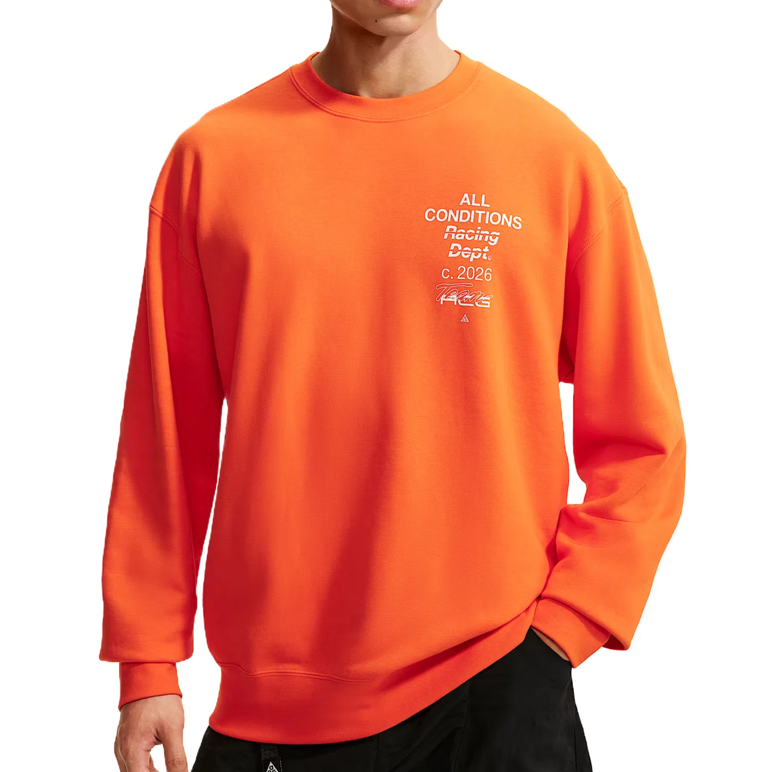 Мужской свитшот свободного кроя Nike ACG, Safety Orange/White