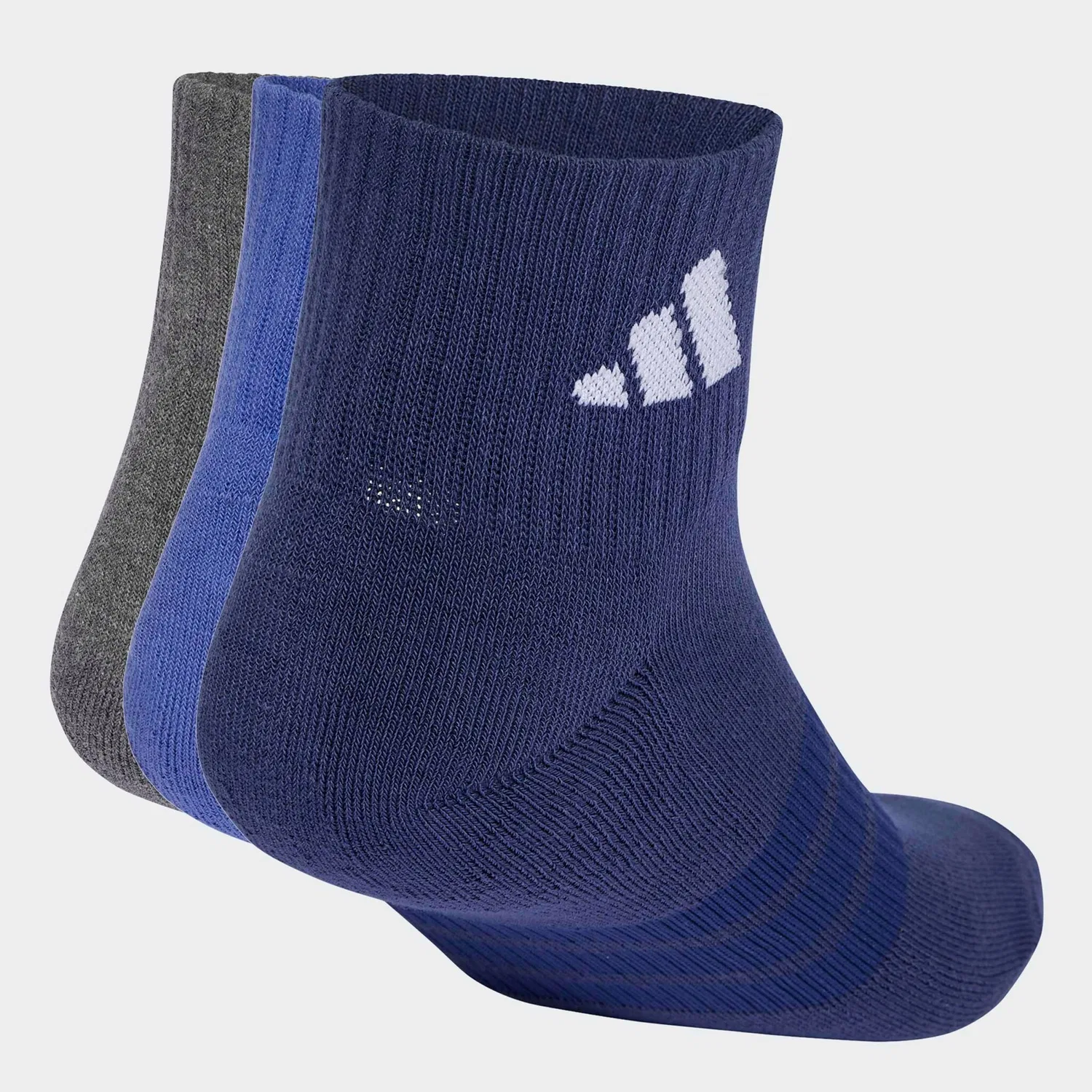 Спортивные носки 3 пары Adidas Performance, Dual Indigo/Dark Grey Heather/Dark Blue/White — фото 2