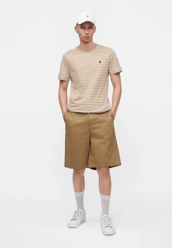 Футболка хлопковая Short sleeve - print t-shirt Polo Ralph Lauren vintage khaki, white, белый/хаки — фото 2