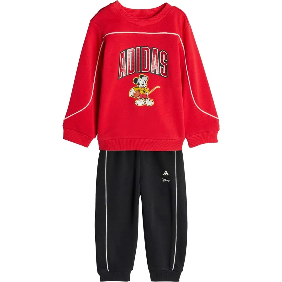 Комплект спортивного костюма с принтом Disney Mickey Mouse Adidas Sportswear, Красно-белый — фото 3
