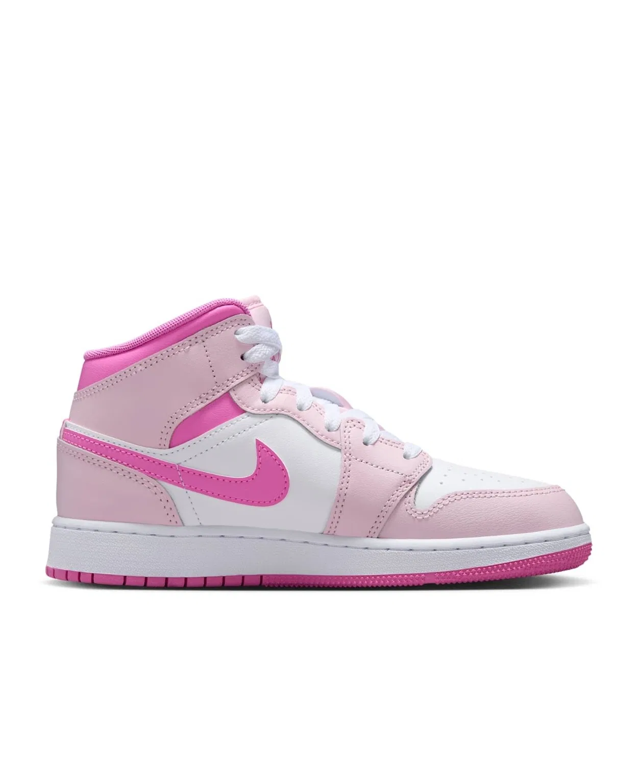 Детские кроссовки с высоким берцем Air Jordan 1 Mid DQ8423-601 JORDAN BRAND, Pink Foam — фото 3