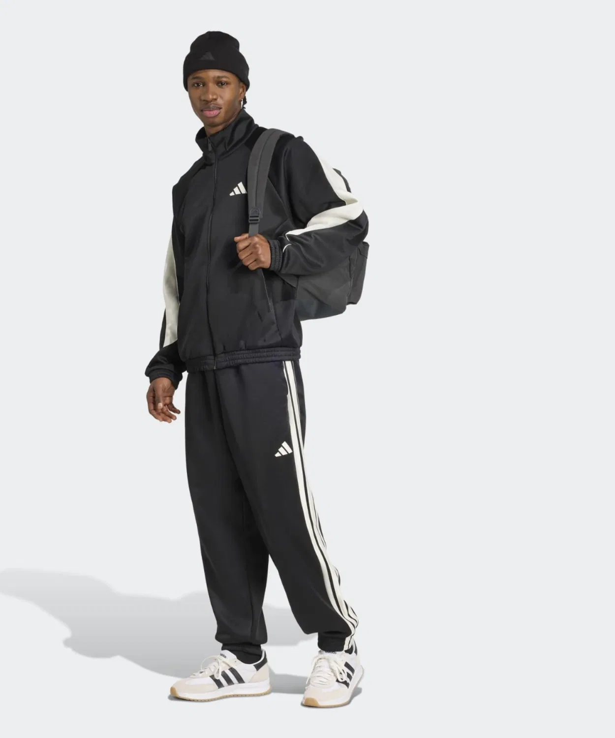 Мужские спортивные штаны свободного кроя с принтом Stadium Adidas, Black — фото 3