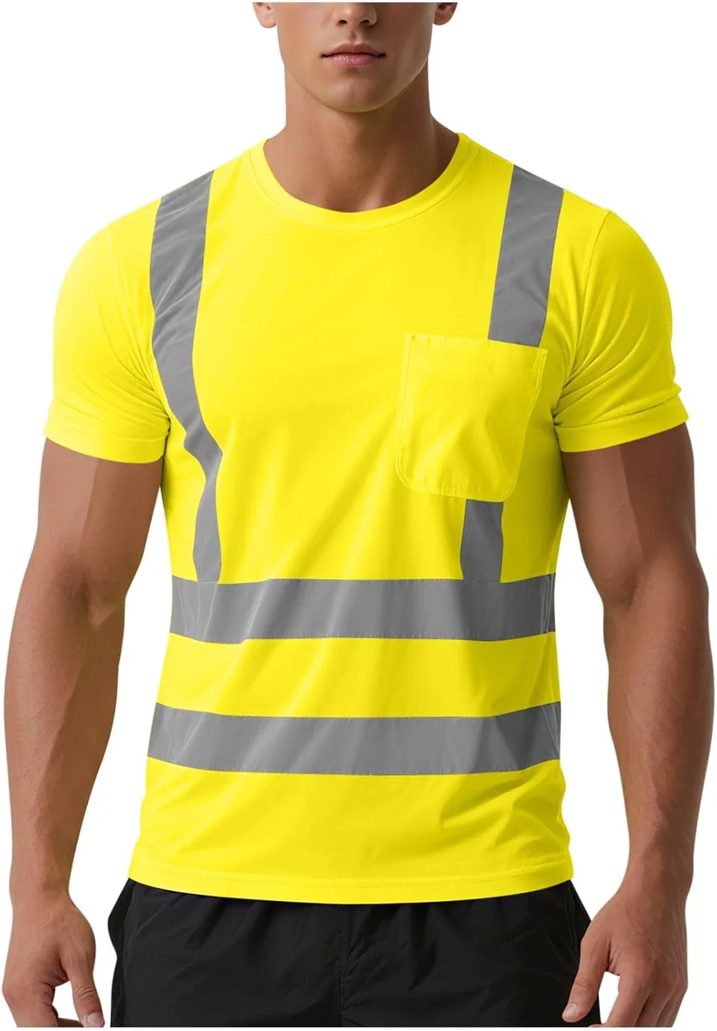 Мужская футболка с светоотражающими полосами, Yellow